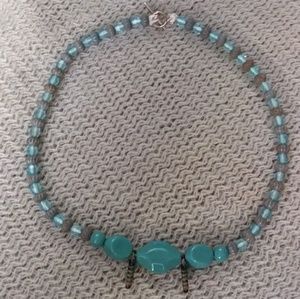 Blue beaded choker